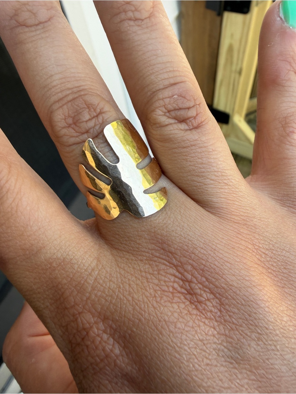 James Michelle Palm Leaf Ring